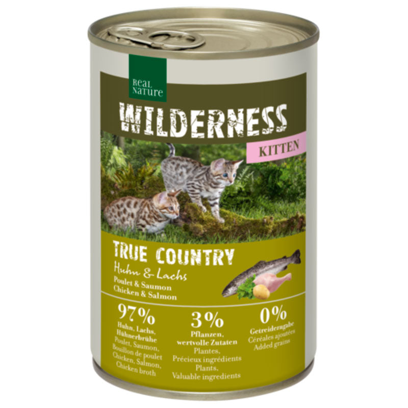Kitten Wild. True Country dåse kylling & laks 400 g - Maxi Zoo Danmark
