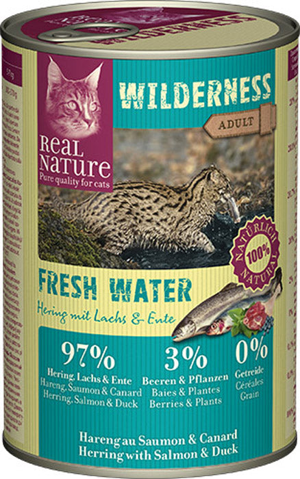 Adult Wild. Fresh Water, dåse sild, laks & and 400 g - Maxi Zoo Danmark