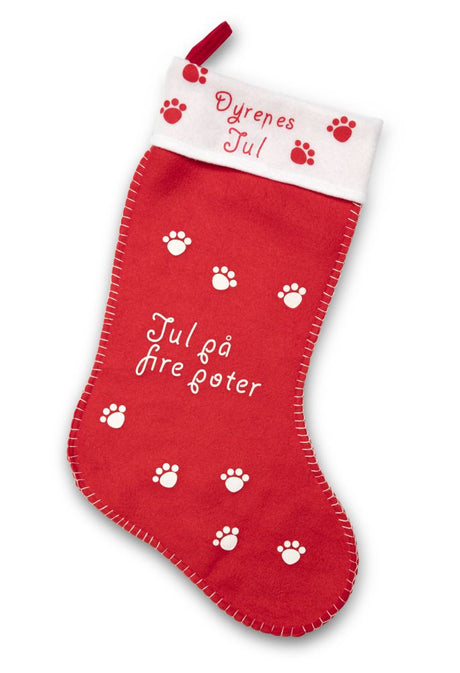 Julesok til hund/kat rød & hvid - Maxi Zoo Danmark