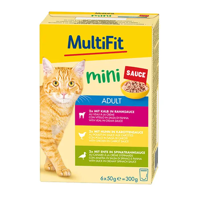 Adult Mini, menuboks pouch Tasty sauce 6x50 g - Maxi Zoo Danmark