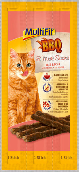 BBQ Meat Stickslaks 8x5 g - Maxi Zoo Danmark
