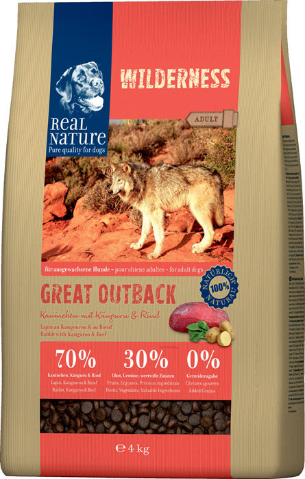 Adult Wilderness Great Outback kanin, kænguru & okse 4 kg - Maxi Zoo Danmark