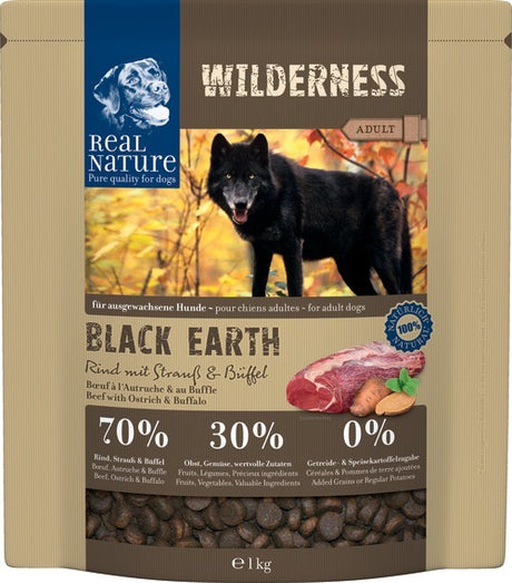 Adult Wilderness Black Earth okse, struds & bøffel 1 kg - Maxi Zoo Danmark
