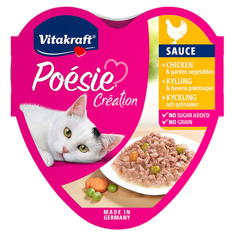Adult Poésie Création Sauce, alu-bakke fjerkræ & grøntsager 85 g - Maxi Zoo Danmark