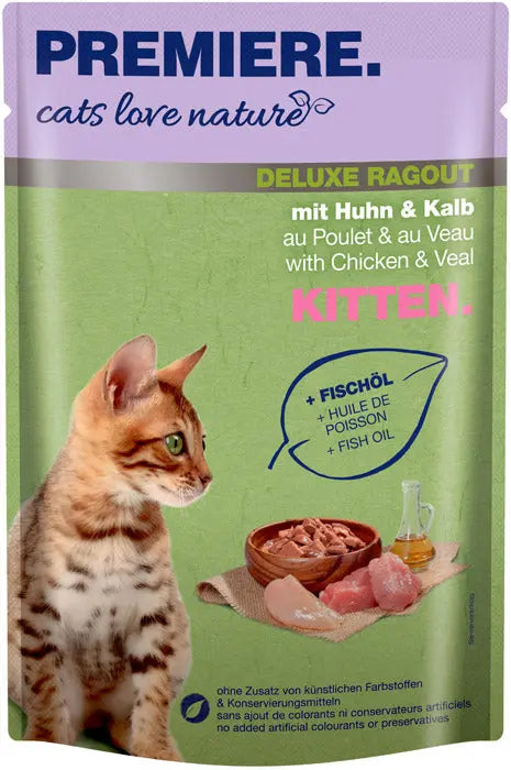 Kitten Deluxe Ragout, pouch kylling & kalv 100 g - Maxi Zoo Danmark