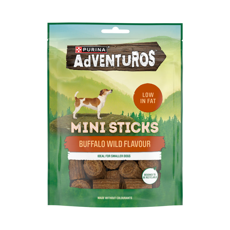Adventuros Mini Sticks bøffelsmag 90 g