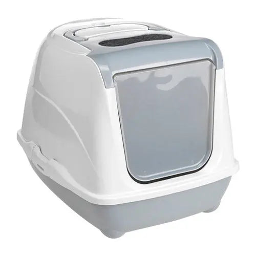 Kattetoilet Flip Cat 50 x 37 x 39 cm grå & hvid - Maxi Zoo Danmark