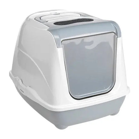 Kattetoilet Flip Cat 50 x 37 x 39 cm grå & hvid - Maxi Zoo Danmark
