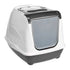Kattetoilet Flip Cat 50 x 37 x 39 cm mørkegrå & hvid - Maxi Zoo Danmark