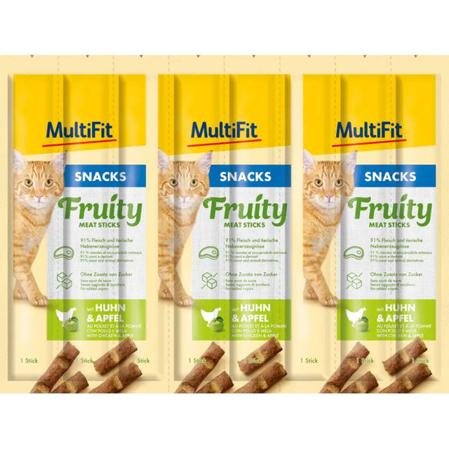 Fruity Meat Sticks kylling & æble 8x5 g - Maxi Zoo Danmark