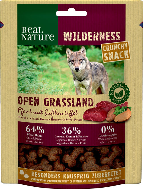 Adult Wilderness OpenGrassland snack hest & kartoffel 225 g - Maxi Zoo Danmark