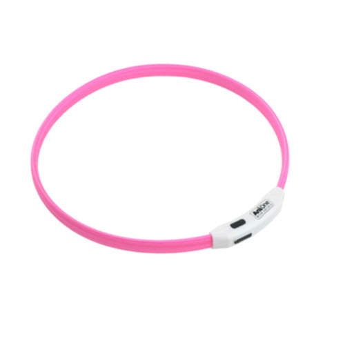 LED Nylonlyshalsbånd L/XL ca 300m synlighed pink