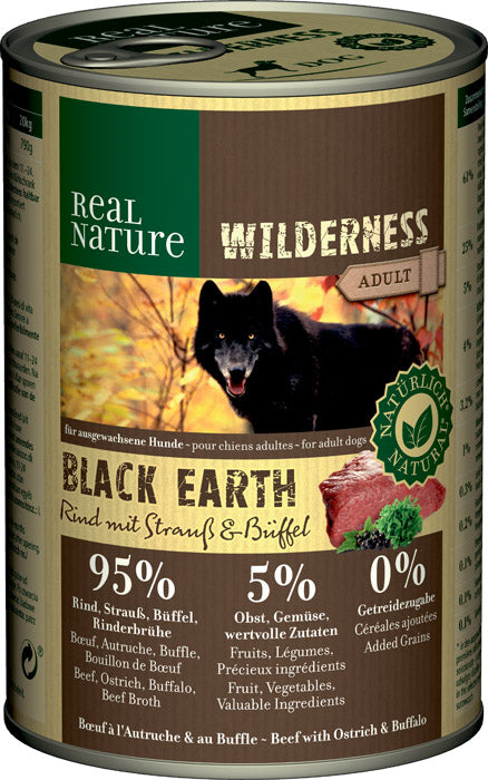 Adult Wilderness Black Earth okse, struds & bøffel 400 g - Maxi Zoo Danmark