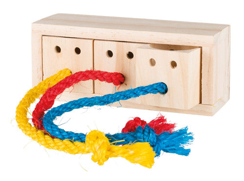Træcube til snacks 16 x 6 x 7 cm - Maxi Zoo Danmark