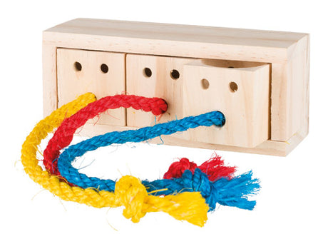 Træcube til snacks 16 x 6 x 7 cm - Maxi Zoo Danmark