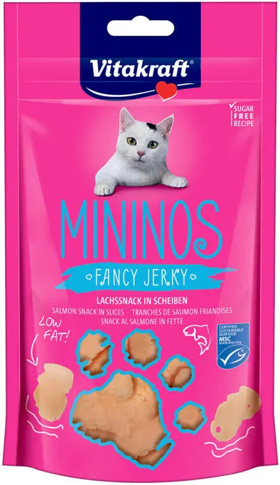 Mininos Fancy Jerky laks 40 g - Maxi Zoo Danmark