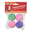 Kattelegetøj softbold 4 stk/pk 5 cm ass farve - Maxi Zoo Danmark