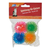 Kattelegetøj pindsvinebold 4 stk/pk 5 cm ass farve - Maxi Zoo Danmark