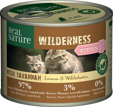 Kitten Wild. Wide Savannah dås lam & vildsvin 200 g - Maxi Zoo Danmark