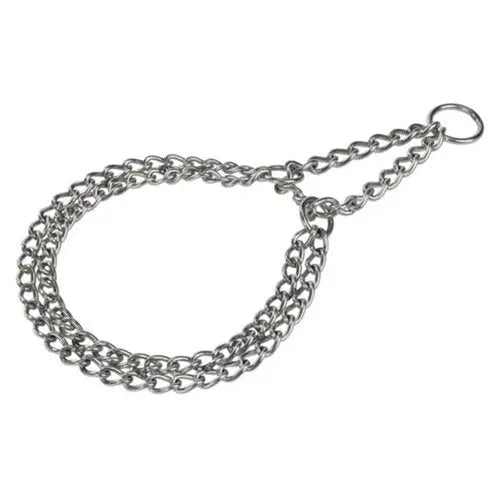 Dobbelt rustfri stål halsbånd M, 50 cm <25 kg - Maxi Zoo Danmark