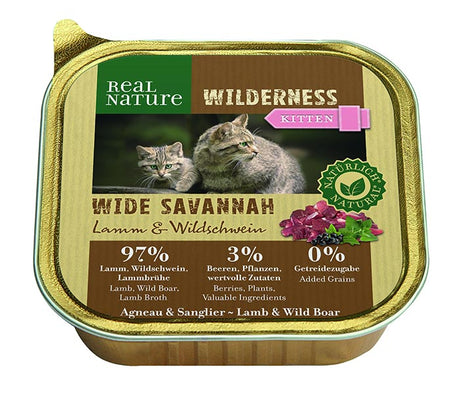 Kitten Wild. Wide Savannah alu lam & vildsvin 100 g - Maxi Zoo Danmark