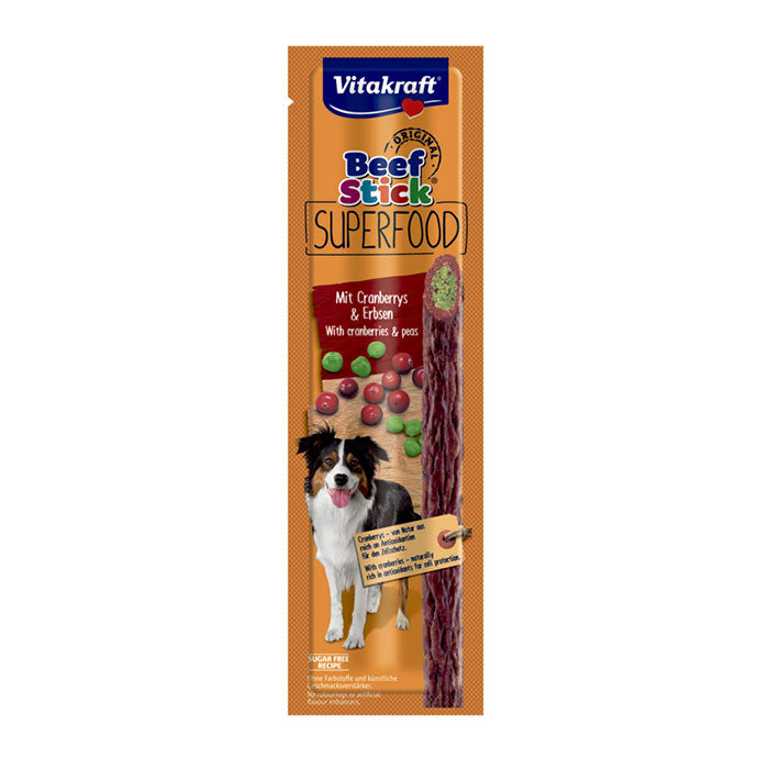 Beef Stick Superfood M/ ærter & tranebær 30 g