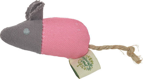 Bomulds mus 11 cm pink/brun