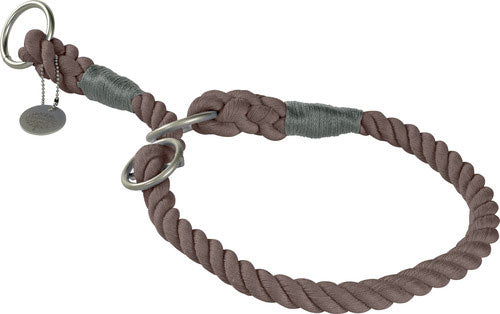 Bomulds halsbånd S 40 cm brun rund