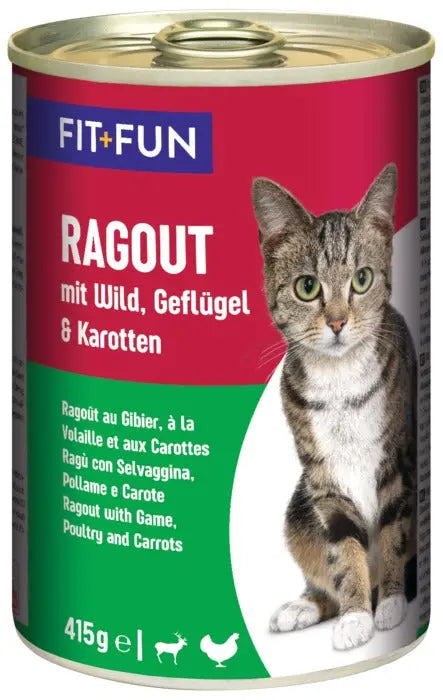 Adult ragout, dåse vildt og fjerkræ 415 g - Maxi Zoo Danmark