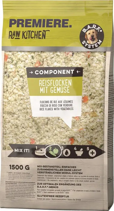 Raw Kitchen comp 2 risflager m/ grønt 1,5 kg - Maxi Zoo Danmark