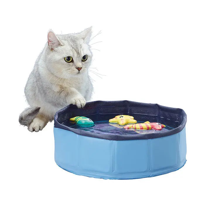 Badebassin til kat m/neopren legetøj, 30x10 cm - Maxi Zoo Danmark
