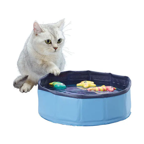 Badebassin til kat m/neopren legetøj, 30x10 cm - Maxi Zoo Danmark