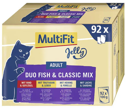 Adult Jelly Duo menuboks fisk & classic mix 92 x 100 g - Maxi Zoo Danmark
