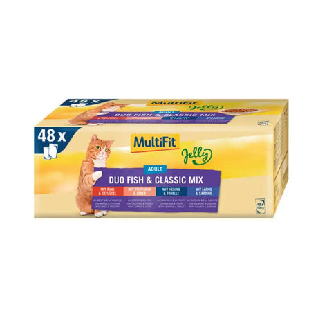 Adult Jelly Duo, menuboks fisk & classic mix 48 x 100 g - Maxi Zoo Danmark
