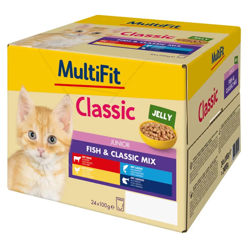 Junior Jelly, menuboks fisk & classic mix 24 x 100 g - Maxi Zoo Danmark