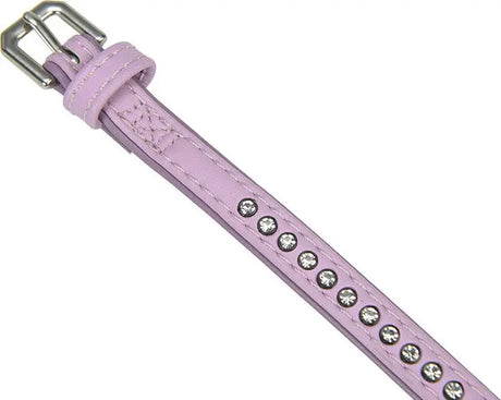 Kunstlæderhalsbånd Deluxe Rhinestones S rosa - Maxi Zoo Danmark