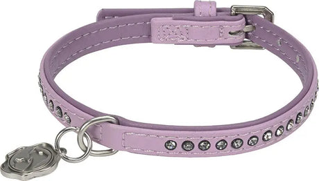 Kunstlæderhalsbånd Deluxe Rhinestones M rosa - Maxi Zoo Danmark