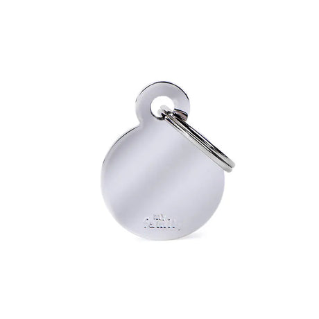 Navnetegn cirkel small 2,85x2,15 cm sølv - Maxi Zoo Danmark