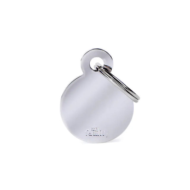 Navnetegn cirkel small 2,85x2,15 cm sølv - Maxi Zoo Danmark