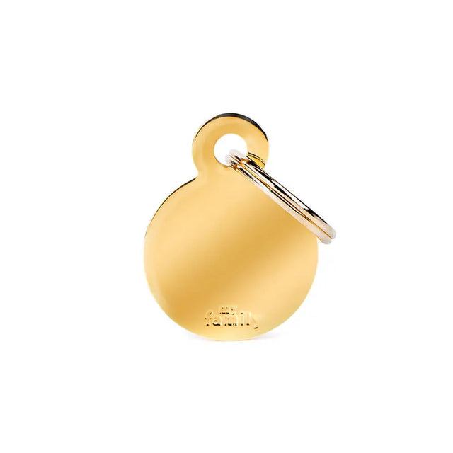 Navnetegn cirkel small 2,85x2,15 cm guld - Maxi Zoo Danmark