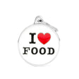Navnetegn cirkel I LOVE FOOD big 3,93x3,17 cm hvid/sølv - Maxi Zoo Danmark