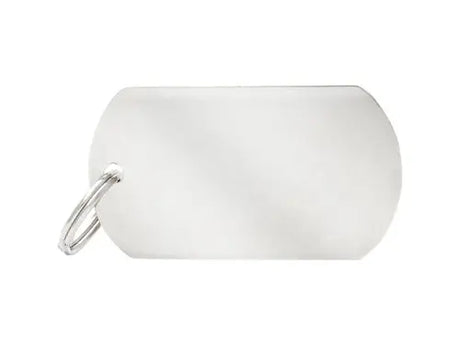Navnetegn militær big 2,85x5 cm sølv - Maxi Zoo Danmark