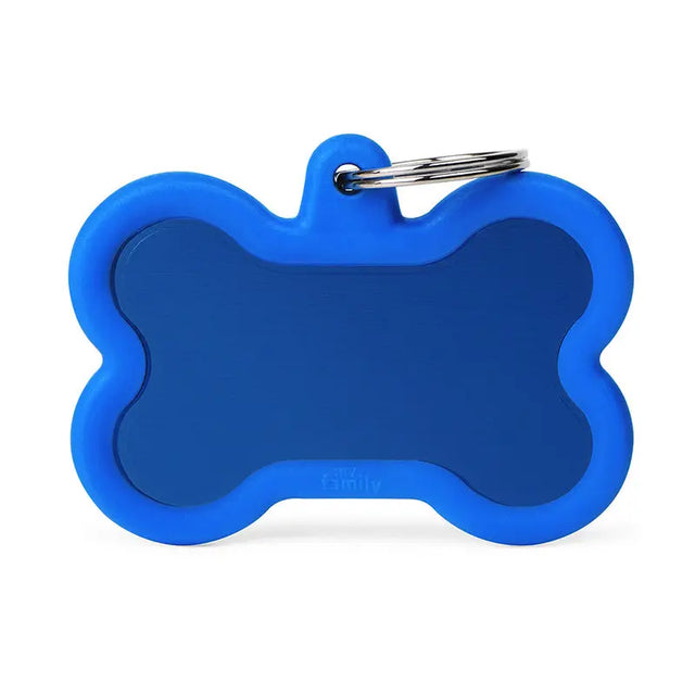 Navnetegn ben m/gummi big 3,3x4,1 cm blå - Maxi Zoo Danmark
