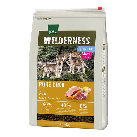Junior Wilderness Pure Duck Large Breed and 4 kg - Maxi Zoo Danmark
