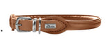 Læder rund halsbånd Petit Elg 24-27cm, 6mm bred Cognac