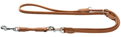 Læder rund line Elg 200cm, 10mm bred Cognac