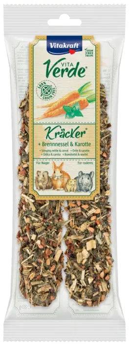 Kornfri Vita Verde Kräcker brændælde/gulerod 80 g - Maxi Zoo Danmark