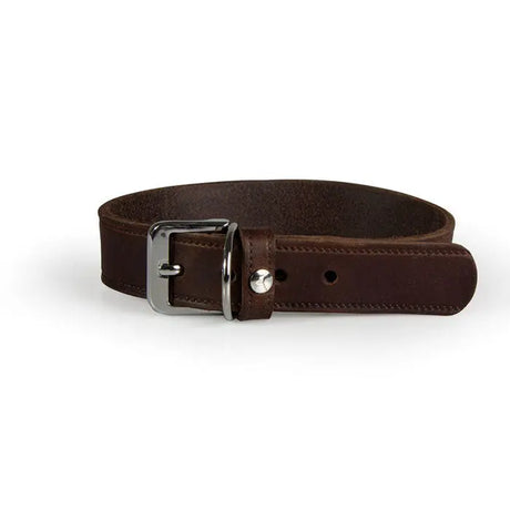 Læder halsbånd Weinheim 28-34 cm mocca bred - Maxi Zoo Danmark