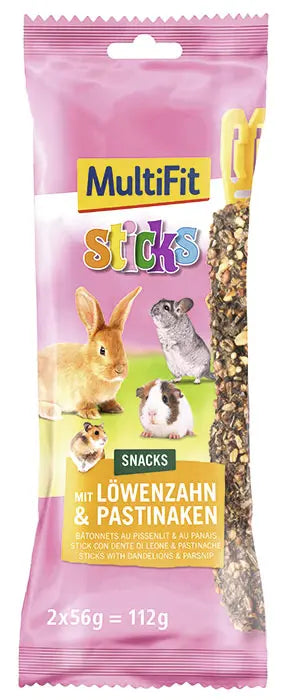 Sticks Mælkebøtte & pastinak 2 stk 112 g - Maxi Zoo Danmark