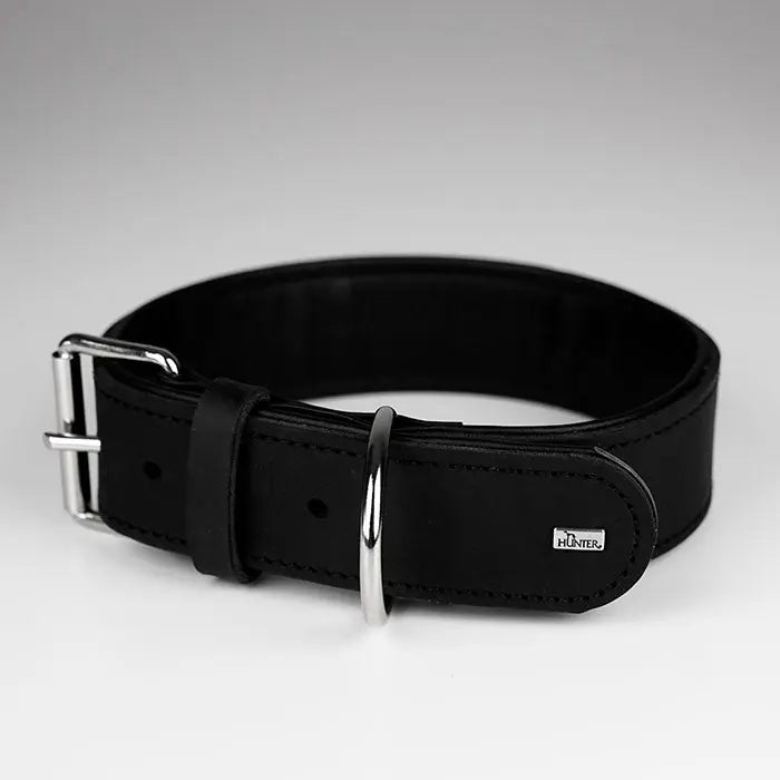 Læderhalsbånd Okse L-XL 70 cm sort - Maxi Zoo Danmark